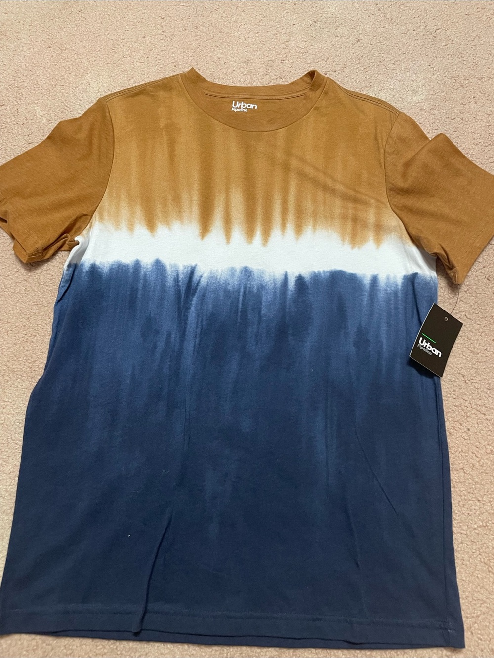 Urban Pipeline Men's Ombre Short Sleeve Tee - Brown/White/Navy(size:s) NWT